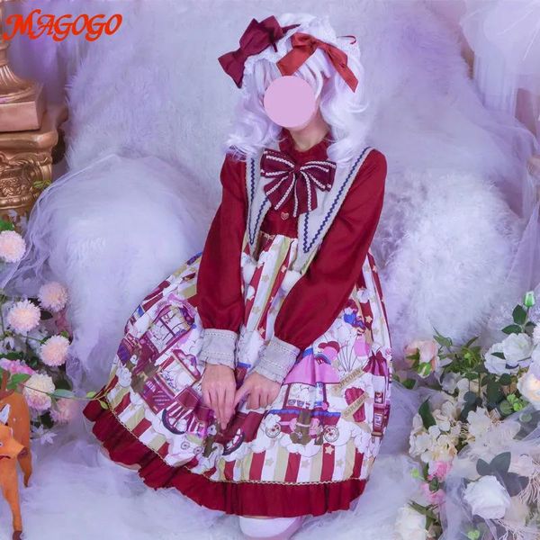 casual dresses magogo summer lolita long sleeve red dress costume women fashion soft girls bow, Black;gray
casual dresses magogo summer lolita long sleeve red dress costume women fashion soft girls bow, Black;gray