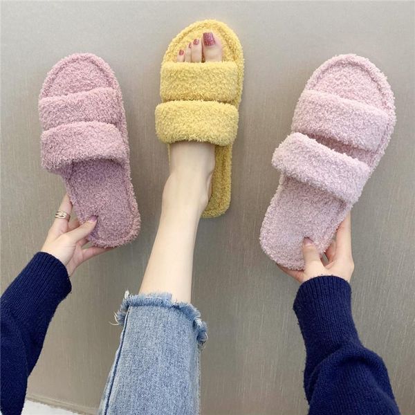 women home slippers with faux fur flats heel winter shoes keep warm for woman pink blue yellow basic 36-41, Black
women home slippers with faux fur flats heel winter shoes keep warm for woman pink blue yellow basic 36-41, Black