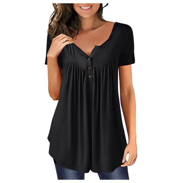 women's blouses & shirts summer ruched button women and v neck tunic short sleeve loose woman blouse blusas mujer 2021, White
women's blouses & shirts summer ruched button women and v neck tunic short sleeve loose woman blouse blusas mujer 2021, White