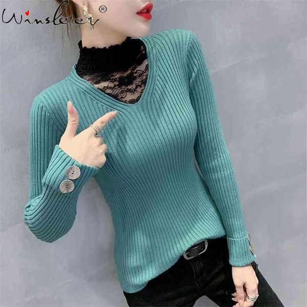 lace turtleneck sweater women multi colors knit pullover bottoming long sleeve stretchable fall winter t010211a 210421, Black;white
lace turtleneck sweater women multi colors knit pullover bottoming long sleeve stretchable fall winter t010211a 210421, Black;white