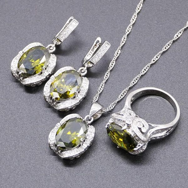 wedding jewelry sets olive green zirconia 925 silver for women earrings necklace pendant ring lady mother bithday gift box, Slivery;golden
wedding jewelry sets olive green zirconia 925 silver for women earrings necklace pendant ring lady mother bithday gift box, Slivery;golden