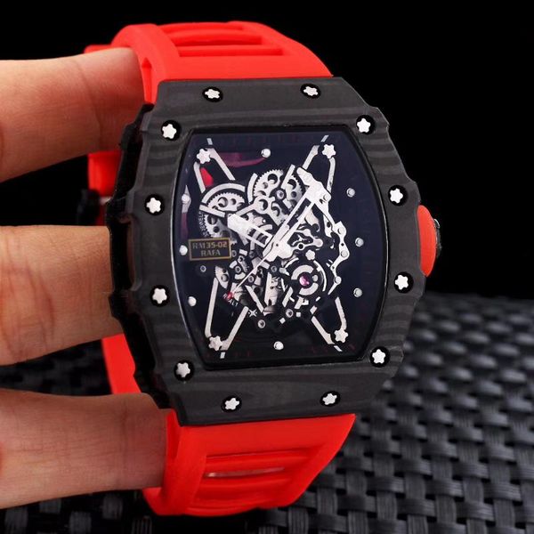 wristwatches luxury men rafael nadal skeleton dial ntpt red blue carbon fiber automatic mechanical watch black rubber sport watches, Slivery;brown
wristwatches luxury men rafael nadal skeleton dial ntpt red blue carbon fiber automatic mechanical watch black rubber sport watches, Slivery;brown