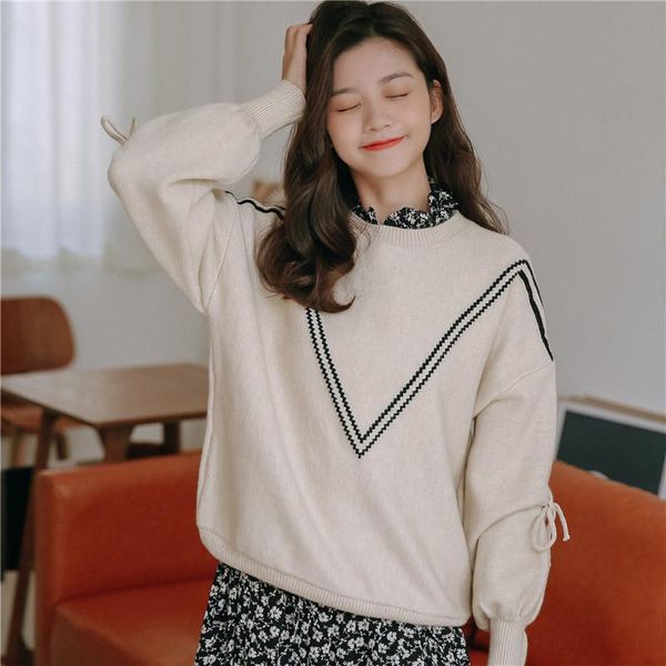 women's sweaters autumn 2021 winter oversized harajuku korean fashion friends vintage striped bandage bow pullover knitted sweater wome, White;black
women's sweaters autumn 2021 winter oversized harajuku korean fashion friends vintage striped bandage bow pullover knitted sweater wome, White;black