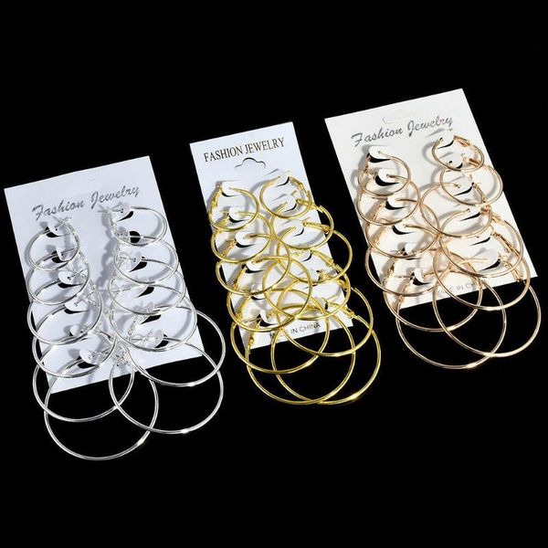 hoop & huggie fashionable and simple 6 pairs of big earrings exaggerated personality shiny golden girl party gift, Golden;silver
hoop & huggie fashionable and simple 6 pairs of big earrings exaggerated personality shiny golden girl party gift, Golden;silver