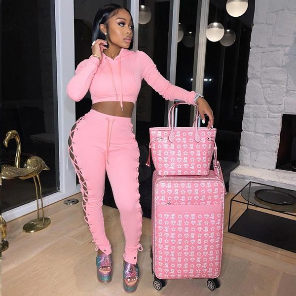 women's two piece pants set tracksuit hollow out bandage sweatpants crop hoodie jogging suit wholesale clothes women, White
women's two piece pants set tracksuit hollow out bandage sweatpants crop hoodie jogging suit wholesale clothes women, White