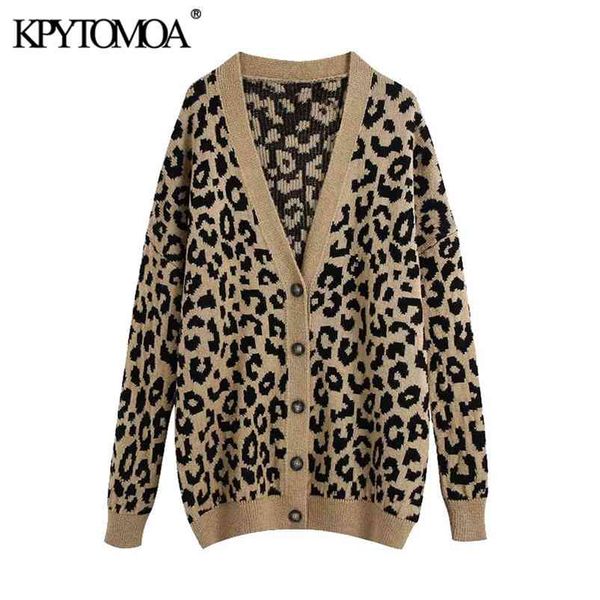 women fashion leopard print loose knitted cardigan sweater vintage v neck long sleeve female outerwear chic 210420, White;black
women fashion leopard print loose knitted cardigan sweater vintage v neck long sleeve female outerwear chic 210420, White;black