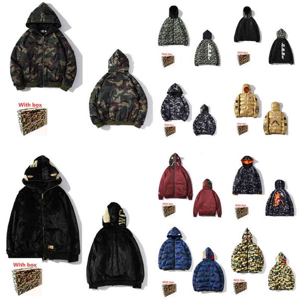 men hoodi men's down et cotton coat shark stitching casual reflective embroidery camouflage ladi hooded cardigan zipper tiger head 0101, Black
men hoodi men's down et cotton coat shark stitching casual reflective embroidery camouflage ladi hooded cardigan zipper tiger head 0101, Black
