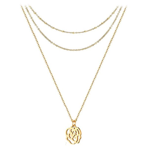 pendant necklaces stainless steel hollow rose necklace for women flower layered three chains gold/ sliver color lover's gift, Silver
pendant necklaces stainless steel hollow rose necklace for women flower layered three chains gold/ sliver color lover's gift, Silver