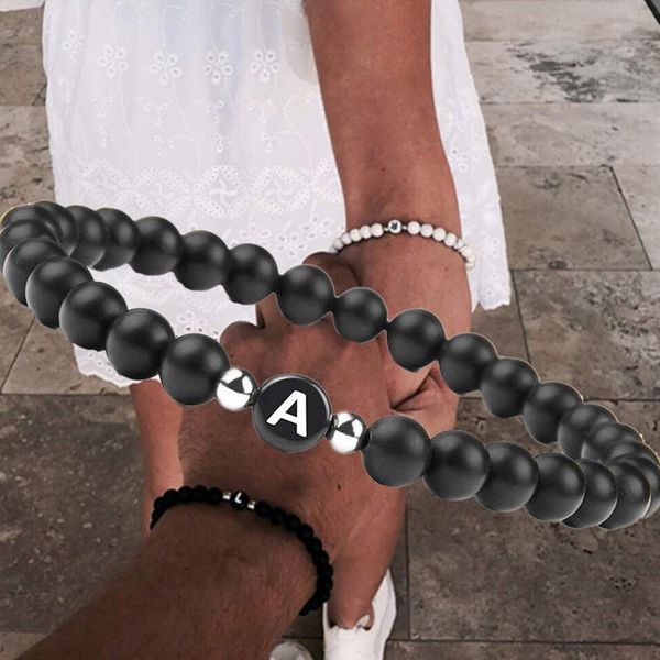 beaded, strands 2021 couple bracelets matte black stone 6mm beads bracelet for men women name a-z 26 letters friends lover jewelry
beaded, strands 2021 couple bracelets matte black stone 6mm beads bracelet for men women name a-z 26 letters friends lover jewelry