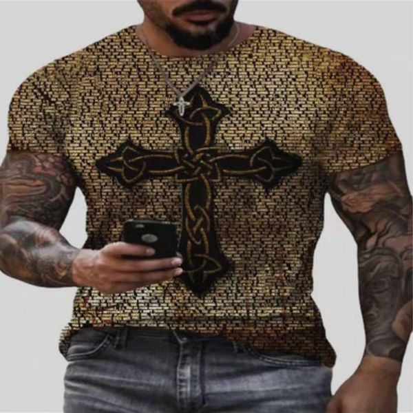 crosin men's summer casual fashion round neck cross printed t-shirt brand x5eq, White
crosin men's summer casual fashion round neck cross printed t-shirt brand x5eq, White