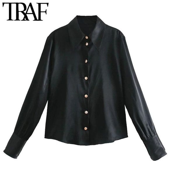 women fashion with metal button croxy blouses vintage lapel collar long sleeve female shirts blusas chic women's &, White
women fashion with metal button croxy blouses vintage lapel collar long sleeve female shirts blusas chic women's &, White