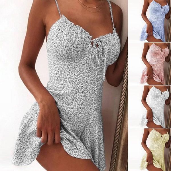 dress women summer robe v neck floral print mini shoulder ruffles party femme backless a-line short casual dresses, Black;gray 
dress women summer robe v neck floral print mini shoulder ruffles party femme backless a-line short casual dresses, Black;gray