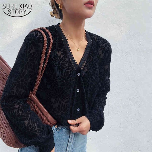 early autumn see through long sleeve lace women's shirts korean chic black v-neck stitching shirt blusas mujer 11358 210508, White
early autumn see through long sleeve lace women's shirts korean chic black v-neck stitching shirt blusas mujer 11358 210508, White