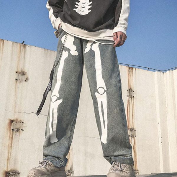 men's jeans mens skeleton printing wash pants 2021 women men streetwear hip hop wide leg high waist denim overalls, Blue
men's jeans mens skeleton printing wash pants 2021 women men streetwear hip hop wide leg high waist denim overalls, Blue