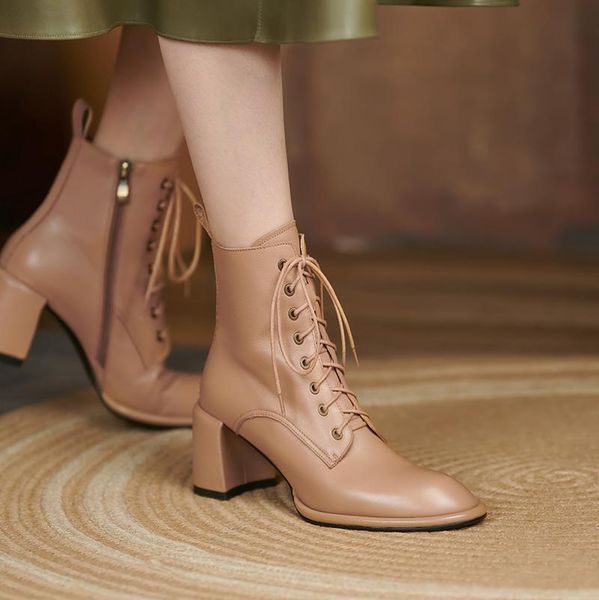 boots guidibasic thick-heeled short bboots 2021 autumn genuine leather high heels lace-up, Black
boots guidibasic thick-heeled short bboots 2021 autumn genuine leather high heels lace-up, Black