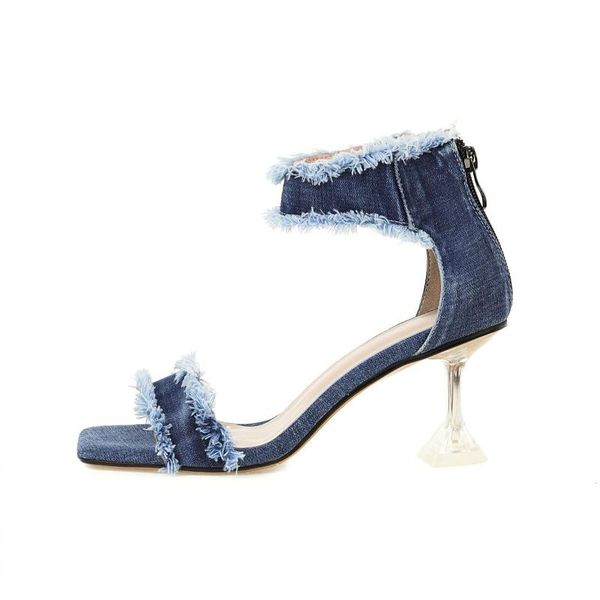 dress shoes mkkhou fashion sandals women summer simple denim flat open toe crystal heel 7cm high ladies large size, Black
dress shoes mkkhou fashion sandals women summer simple denim flat open toe crystal heel 7cm high ladies large size, Black