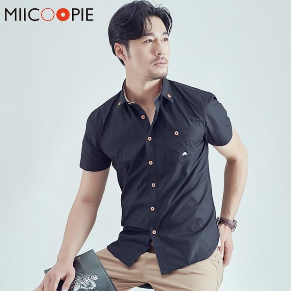 men's casual shirts summer mens short sleeve mushroom embroidery pocket slim fit solid business camisa social dress shirt for youth boy, White;black
men's casual shirts summer mens short sleeve mushroom embroidery pocket slim fit solid business camisa social dress shirt for youth boy, White;black