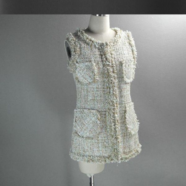 women's jackets sleeveless tweed jacket and long sections advanced custom spring / summer autumn ladies coat sequined one-piece, Black;brown
women's jackets sleeveless tweed jacket and long sections advanced custom spring / summer autumn ladies coat sequined one-piece, Black;brown