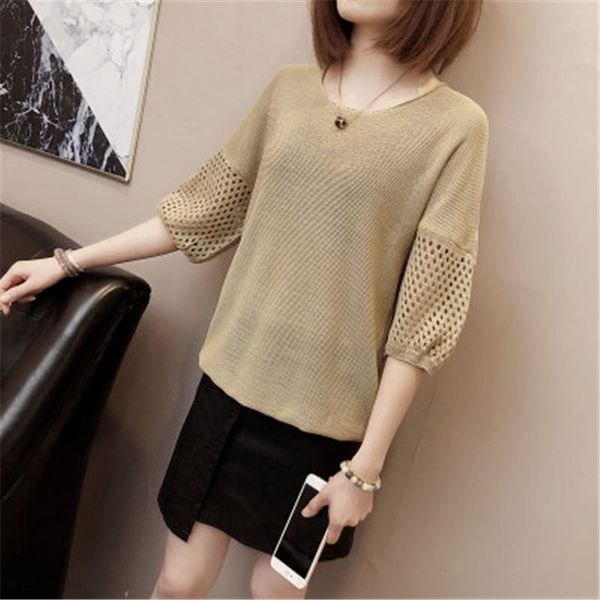 women's sweaters fashion 2021 pull femme sweater half sleeve hollow out knitted pullover jumper woman causal solid pz591, White;black
women's sweaters fashion 2021 pull femme sweater half sleeve hollow out knitted pullover jumper woman causal solid pz591, White;black