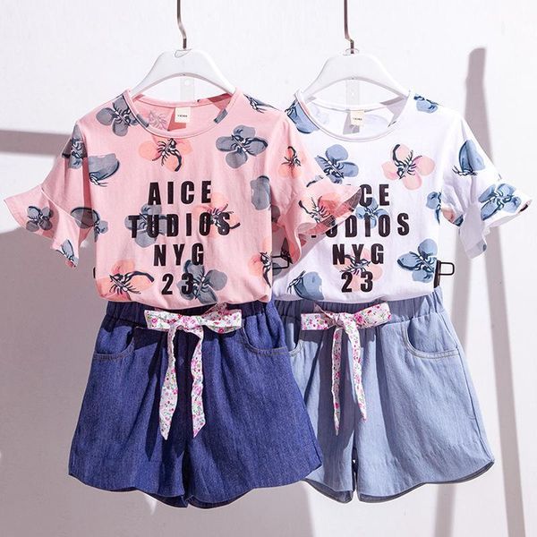 clothing sets 2021 summer casual children printing short-sleeved+ denim short girls kids suit for 3-12 years, White
clothing sets 2021 summer casual children printing short-sleeved+ denim short girls kids suit for 3-12 years, White