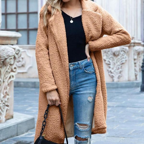 women's wool & blends 2021 winter women faux fleece long sleeve lapel warm coat jacket open front overcoat thick casual plus size, Black
women's wool & blends 2021 winter women faux fleece long sleeve lapel warm coat jacket open front overcoat thick casual plus size, Black