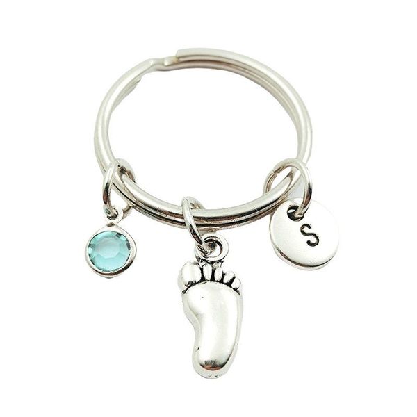 keychains baby footprint creative initial letter birthstone keyrings fashion jewelry women gifts accessories pendants, Silver
keychains baby footprint creative initial letter birthstone keyrings fashion jewelry women gifts accessories pendants, Silver