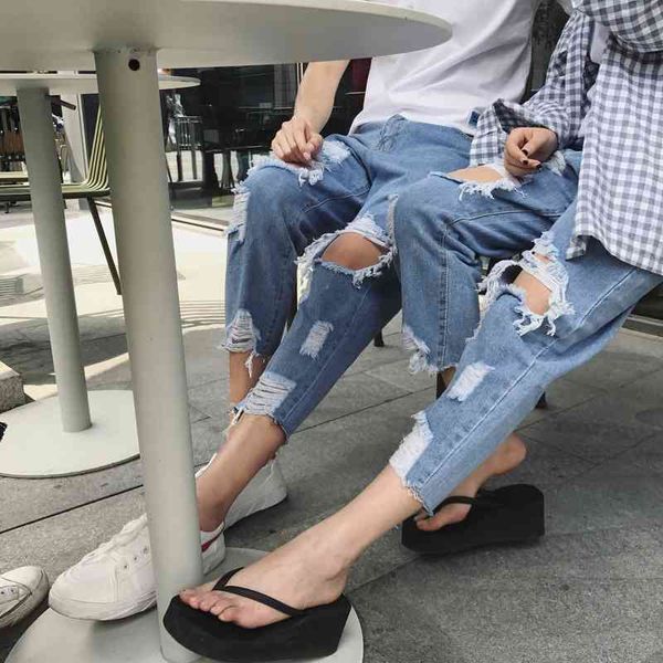 women's jeans wholesale fashion ripped hole jeans men's raw ee rotten feet pants korean street hip-hop harem cropped tlaz, Blue
women's jeans wholesale fashion ripped hole jeans men's raw ee rotten feet pants korean street hip-hop harem cropped tlaz, Blue