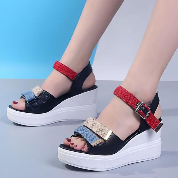 dress shoes women sandals wedges platform buckle strap ladies summer casual footwear woman pvc 2021 peep toe female shoe, Black
dress shoes women sandals wedges platform buckle strap ladies summer casual footwear woman pvc 2021 peep toe female shoe, Black