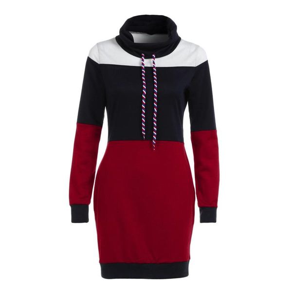 casual dresses women dress autumn and winter turtleneck long sleeve vestidos ladies color collision splicing fashion mini sundress, Black;gray
casual dresses women dress autumn and winter turtleneck long sleeve vestidos ladies color collision splicing fashion mini sundress, Black;gray