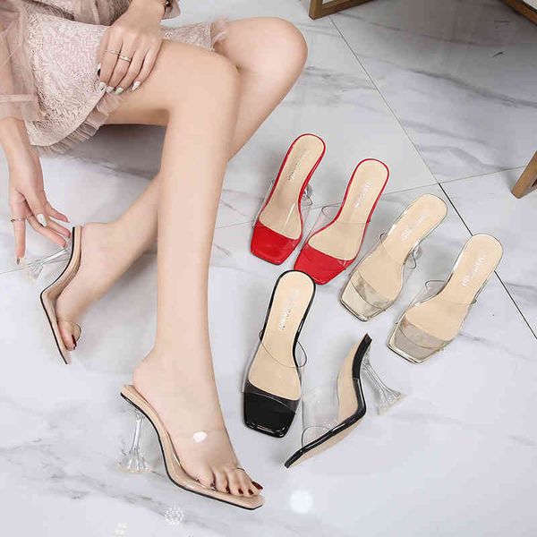 sandals women transparent non-slip high heel sandals plus size 37-46 summer style pvc square shoes 94v1, Black
sandals women transparent non-slip high heel sandals plus size 37-46 summer style pvc square shoes 94v1, Black