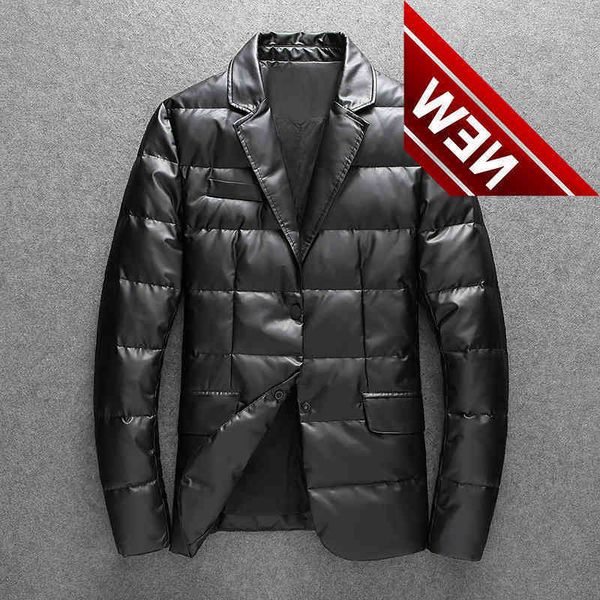 men pu leather down parka winter new keep warm lightweight 90% white duck blazers jacket coat suit business casual clothing, Black
men pu leather down parka winter new keep warm lightweight 90% white duck blazers jacket coat suit business casual clothing, Black