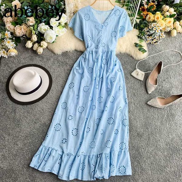 summer clothes for women short sleeve v-neck slim a-line robe fashion hollow ladies solid boho sandy beach maxi dress 210715, Black;gray
summer clothes for women short sleeve v-neck slim a-line robe fashion hollow ladies solid boho sandy beach maxi dress 210715, Black;gray