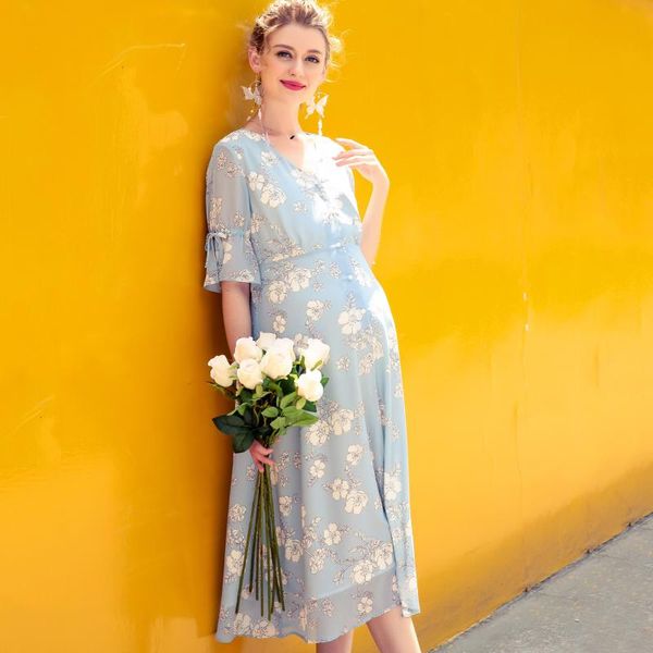 loose spring and summer maternity dresses floral skirt v-neck pregnancy dress clothes for pregnant women, White
loose spring and summer maternity dresses floral skirt v-neck pregnancy dress clothes for pregnant women, White