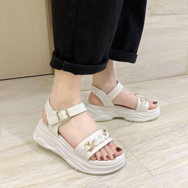 sandals platform women metal chain open toe summer thick sole buckle white black zapatos mujer
sandals platform women metal chain open toe summer thick sole buckle white black zapatos mujer