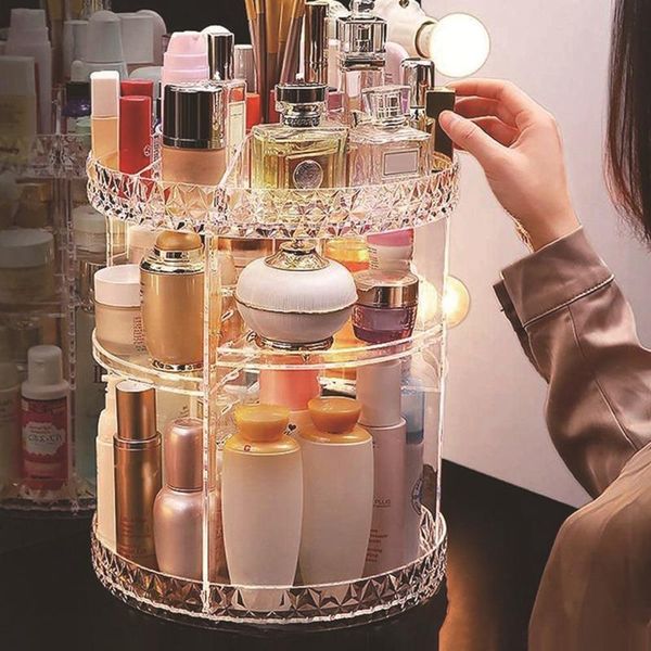 hooks & rails makeup organizer 360 degree rotating brush storage holder cosmetic box adjustable case for bathroom countertop
hooks & rails makeup organizer 360 degree rotating brush storage holder cosmetic box adjustable case for bathroom countertop