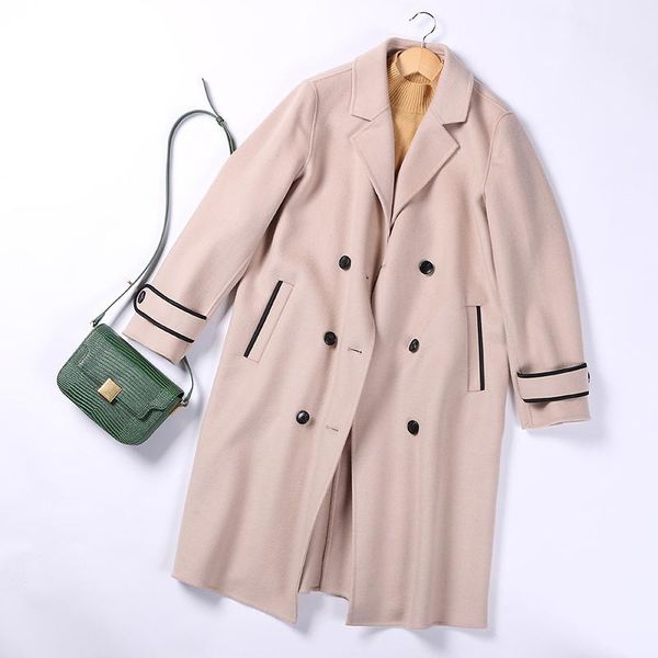 women's wool & blends bossig double faced cashmere coat temperament commuter suit collar korean brown loose women, Black
women's wool & blends bossig double faced cashmere coat temperament commuter suit collar korean brown loose women, Black