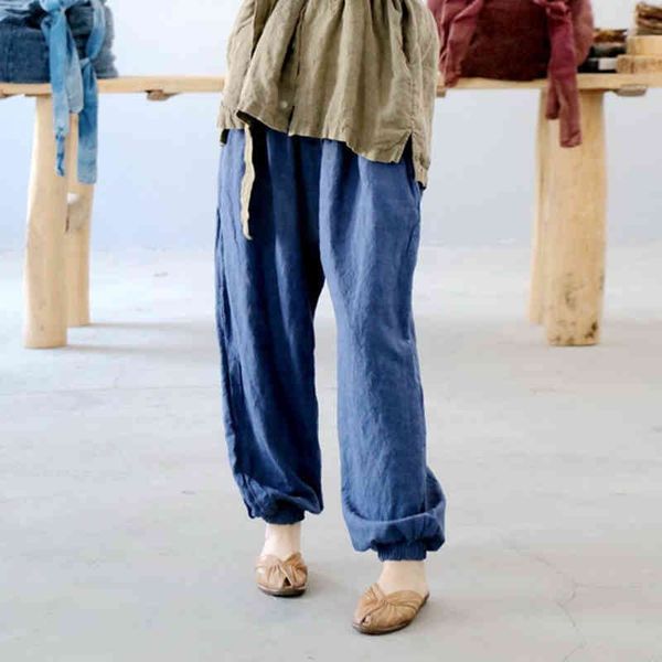johnature loose harem pants women clothes autumn casual elastic waist vintage leisure ladies ankle-length pants 210521, Black;white
johnature loose harem pants women clothes autumn casual elastic waist vintage leisure ladies ankle-length pants 210521, Black;white