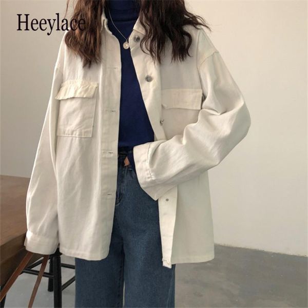 women's jackets thin white women solid vintage casual mujer chaqueta 2021 autumn fashion bf loose denim jacket all match, Black;brown
women's jackets thin white women solid vintage casual mujer chaqueta 2021 autumn fashion bf loose denim jacket all match, Black;brown