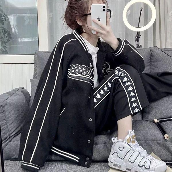 women's hoodies & sweatshirts button jacket women spring summer japanese coat female loose hip hop baseball uniform lady hara, Black
women's hoodies & sweatshirts button jacket women spring summer japanese coat female loose hip hop baseball uniform lady hara, Black