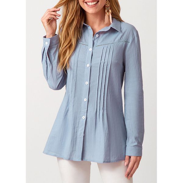 2021 foreign trade european and cardigan stand-up collar temperament commuter single-breasted long-sleeved blue lapel blouse, White
2021 foreign trade european and cardigan stand-up collar temperament commuter single-breasted long-sleeved blue lapel blouse, White