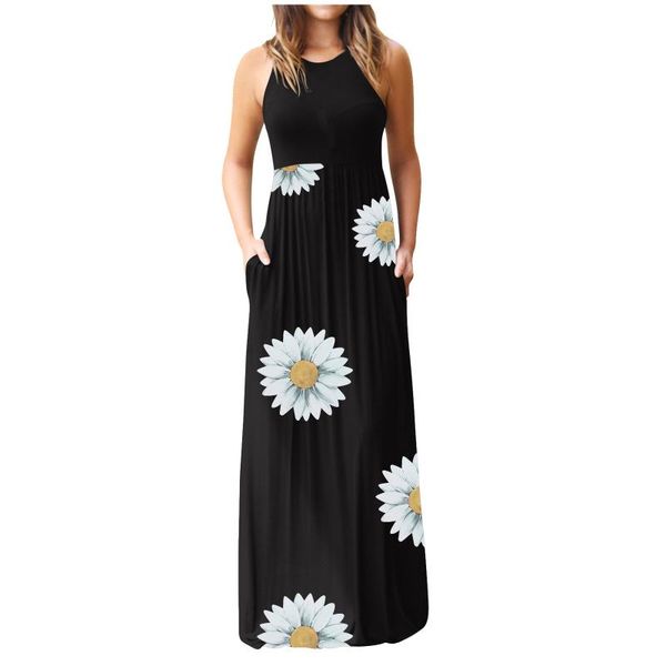 summer 2021 casual loose maxi party dress women's sleeveless sling female fashion sunflower printed long with pocket dresses, Black;gray
summer 2021 casual loose maxi party dress women's sleeveless sling female fashion sunflower printed long with pocket dresses, Black;gray