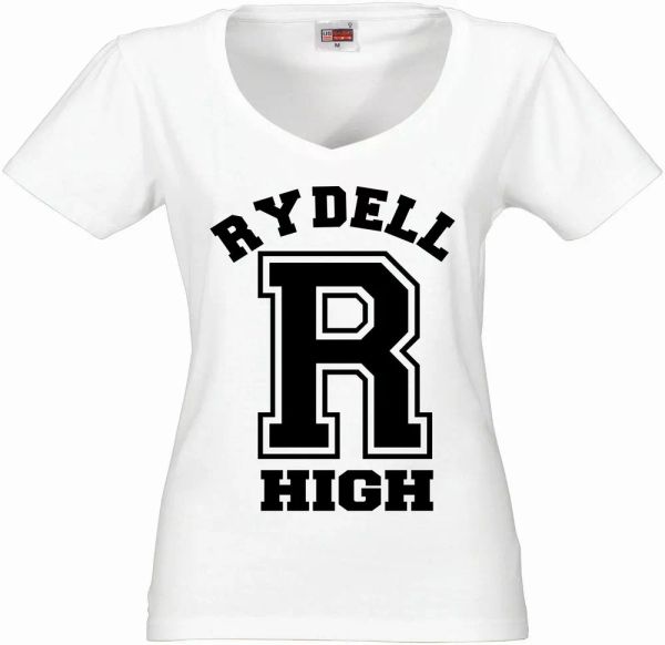 Womens Rydell High V-Neck T-Shirt - Funny t shirt retro Grease musical cool love, White;black
Womens Rydell High V-Neck T-Shirt - Funny t shirt retro Grease musical cool love, White;black
