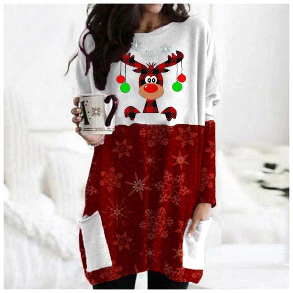 women's t-shirt 2021 christmas lantern cartoon deer shirt face costume long sleeves oversize warm winter outwear clothes, White
women's t-shirt 2021 christmas lantern cartoon deer shirt face costume long sleeves oversize warm winter outwear clothes, White