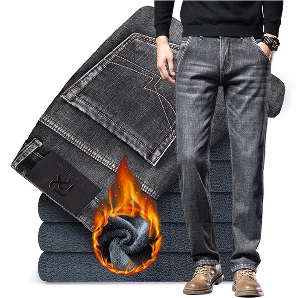 men's jeans stretch regular-fit jeansplus fleece high waist straight business casual classic style fashion denim trousers smoke grey, Blue
men's jeans stretch regular-fit jeansplus fleece high waist straight business casual classic style fashion denim trousers smoke grey, Blue