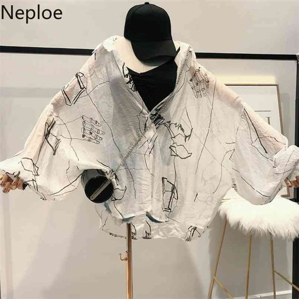 neploe harajuku print women shirts summer turn-down collar batwing sleeve blouse loose sunscreen ladies 44659 210730, White
neploe harajuku print women shirts summer turn-down collar batwing sleeve blouse loose sunscreen ladies 44659 210730, White