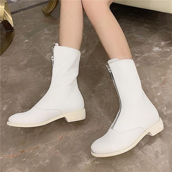 boots 2021 autumn winter fashion horse leather flat shoes round toe front zipper short women retro all-match ankle, Black
boots 2021 autumn winter fashion horse leather flat shoes round toe front zipper short women retro all-match ankle, Black