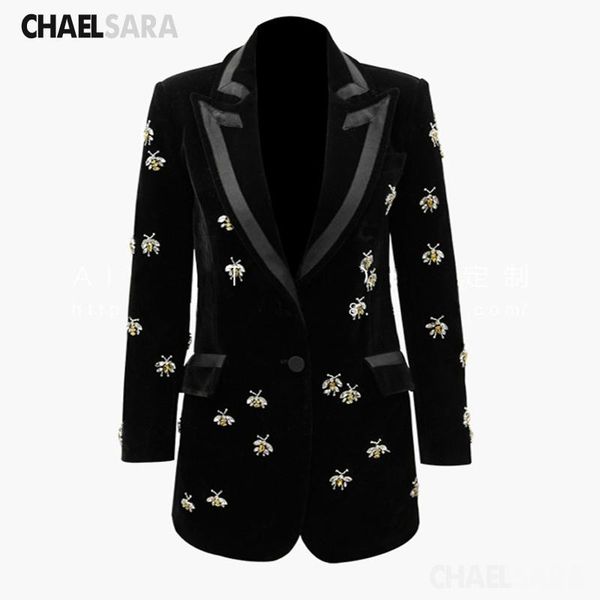 luxury black velvet blazers jacket women notched animal beading suit coat plus size women's suits &, White;black
luxury black velvet blazers jacket women notched animal beading suit coat plus size women's suits &, White;black