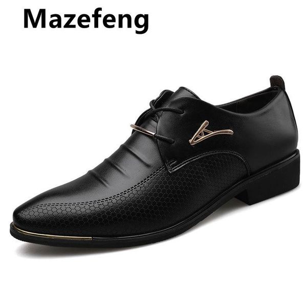 dress shoes mazefeng men's leather formal lace up oxfords fashion retro elegant work footwear men 38-48, Black
dress shoes mazefeng men's leather formal lace up oxfords fashion retro elegant work footwear men 38-48, Black