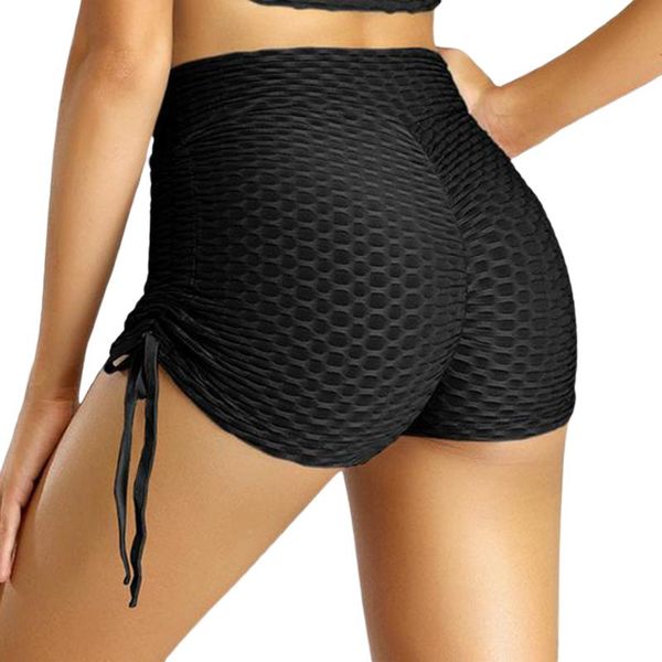 women yoga shorts with tight fit adjustable drawstring high waist design style sports clothing gym, White;black
women yoga shorts with tight fit adjustable drawstring high waist design style sports clothing gym, White;black