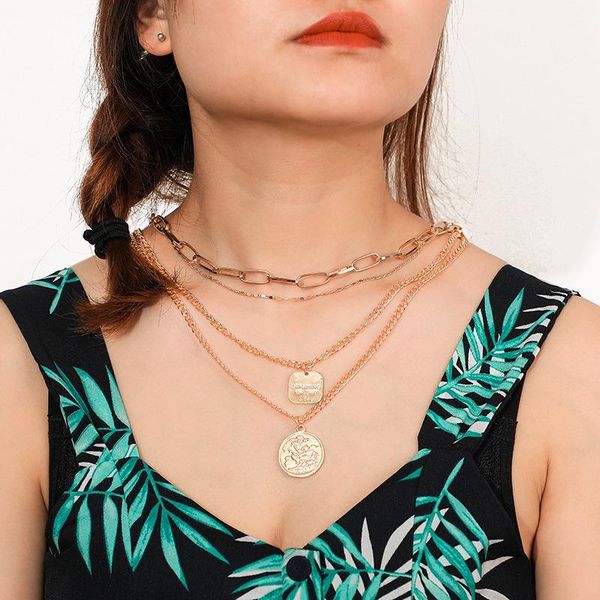 chains 2021 trendy rose gold color coin multi layer necklace for girl gift love valentine's day jewelry bulk sell x5741, Silver
chains 2021 trendy rose gold color coin multi layer necklace for girl gift love valentine's day jewelry bulk sell x5741, Silver